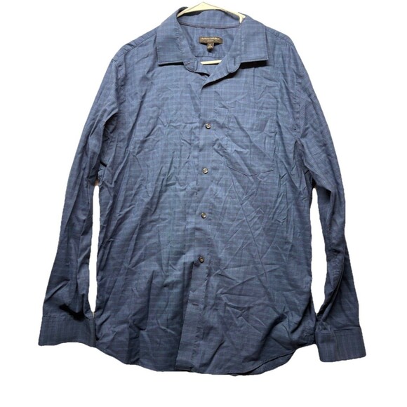 Banana Republic Men's XL Slim Fit Blue Plaid Button-Up Dress Shirt Cotton - Picture 1 of 5